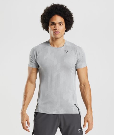 Men's Gymshark Apex T-Shirts Light Grey | CA 0A87D6